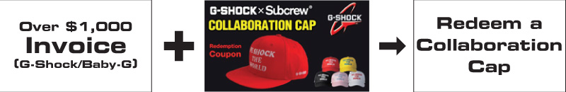 G-SHOCK X Subcrew collaboration cap present campaign process chart G-SHOCK X Subcrew collaboration cap present campaign process chart