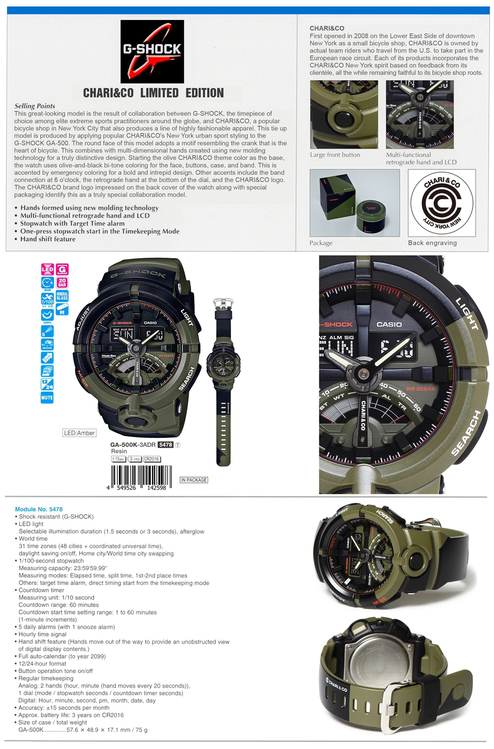 Npr G Shock Chari Co Limited Edition Ga 500k 3a