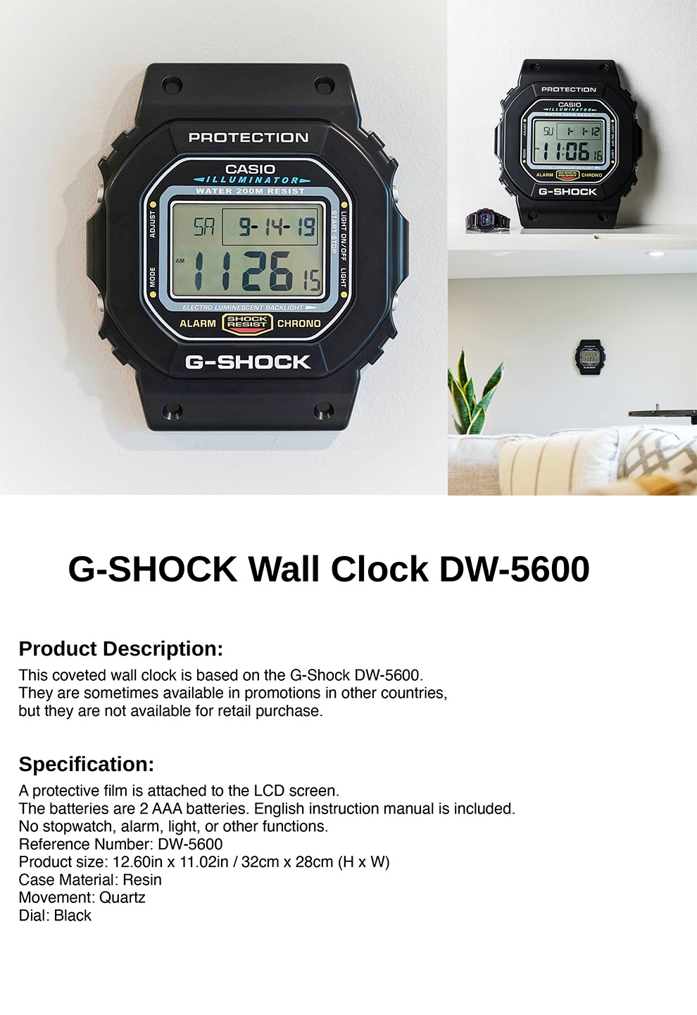 Casio, G-SHOCK, wall clock, Giveaway, DW-5600, VGW-902